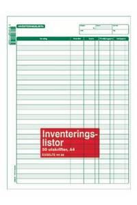 Blankett Esselte Inventeringslistor A4