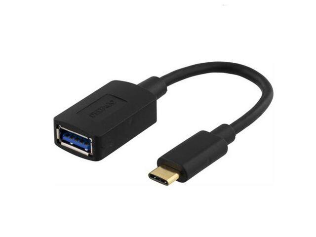 Adapter Deltaco USB C Hane - Typ A Hona