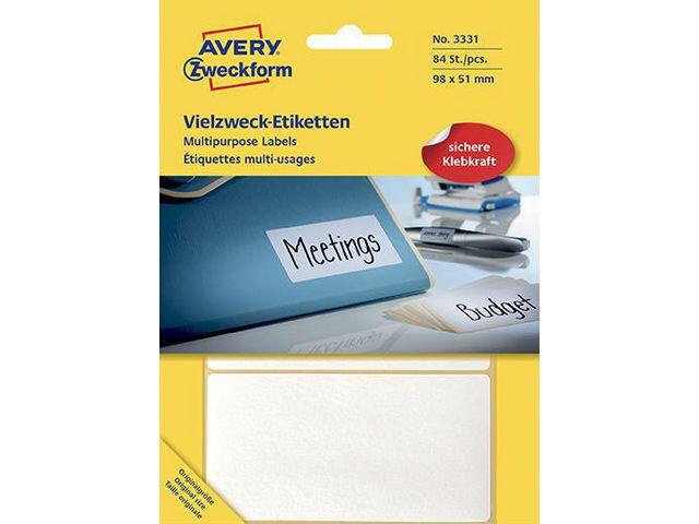 Etikett Avery Handskrift Vit 98x51mm 84st