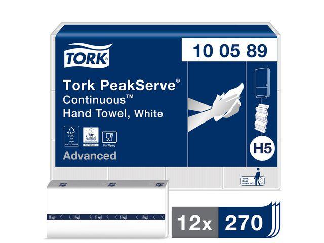 Pappershandduk Tork Peakserve Continuous H5 Vit 12fp