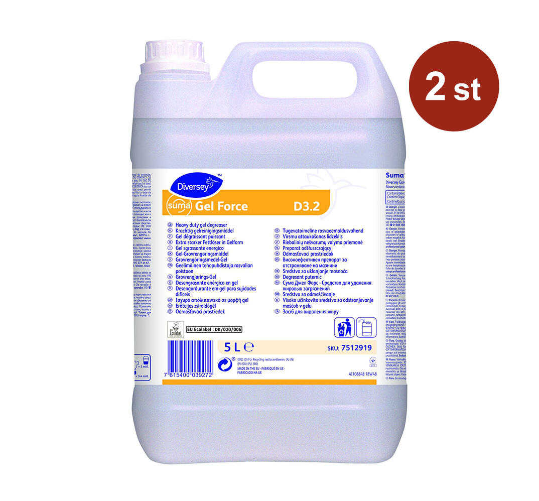 Rengöringsmedel Diversey Suma Gel Force D3.2 5L