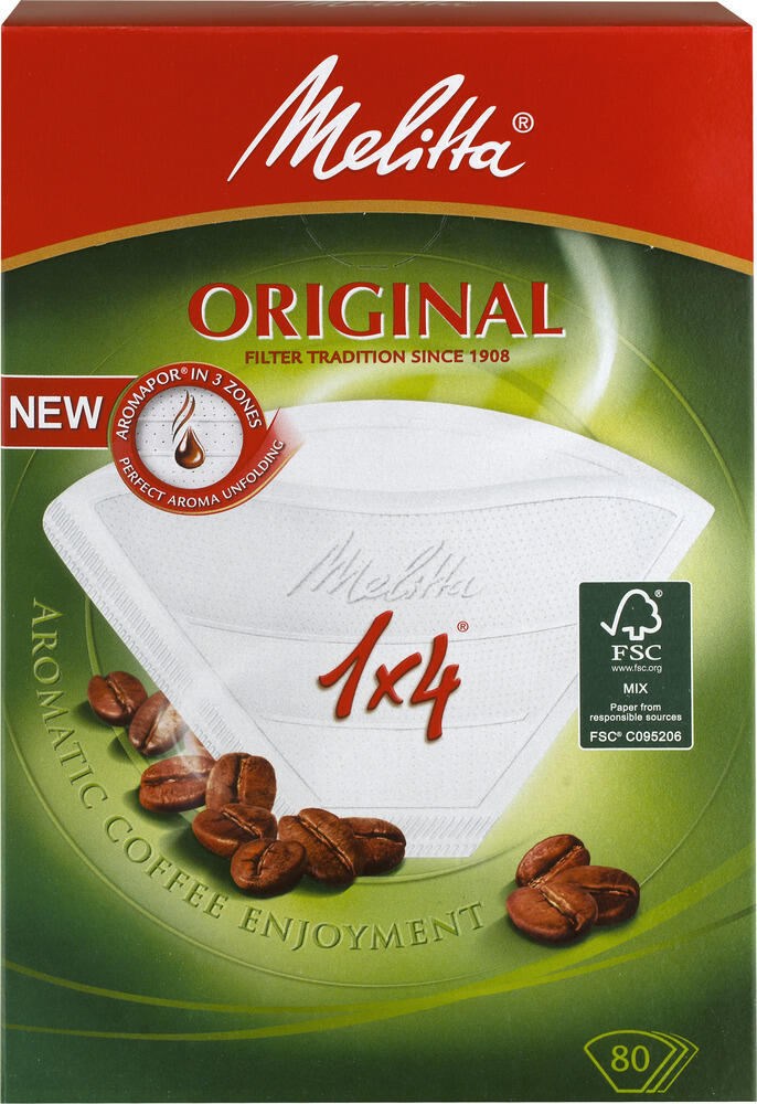 Kaffefilter Melitta Pyramid Original 1x4 80st