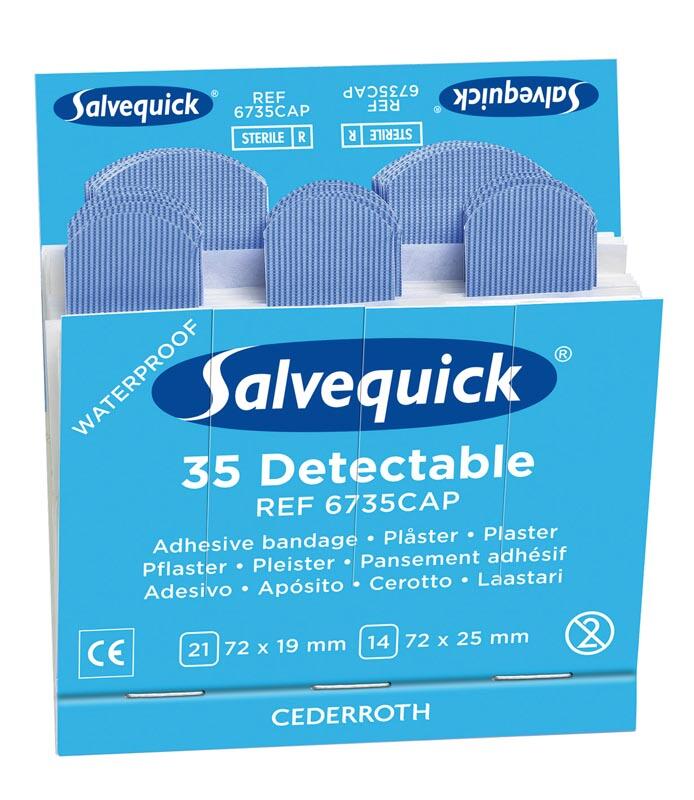 Plåster Cederroth Salvequick Detectable Blå 6x35st