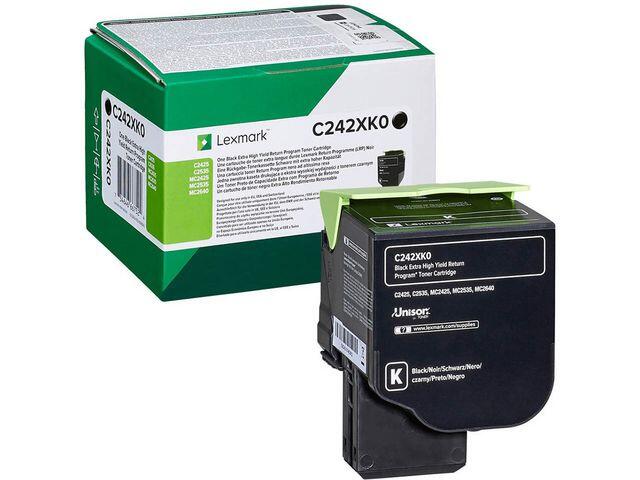 Toner Lexmark C242XK0 Svart